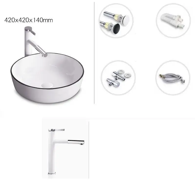 Version L Banyo Da Appoggio Bassin Black De Waschbecken Wasbak Sobre Encimera Cuba Para Pia Banheiro ванная раковина Lavabo умывальник - Цвет: Version L