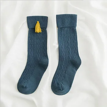 

Girls Spring Autumn Tassel Stockings Children 5 Colors Cute Fashion Breathable Knee Stocking Kids Clothing Accesories