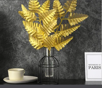 

1pc Artifical leaf, Gold or green Persian leaves, tropical decoration leaf , home wedding supplies