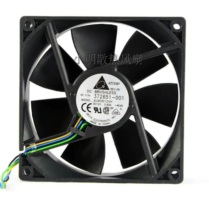 AFB0912VH = AUB0912VH 9 см 90 мм 90*90*25 9225 DC 12V 0.60A 4 контактный компьютер pwm вентиляторы