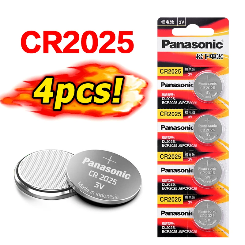100x CR2025 Lithium Knopfzellen 3 V Industriezellen von PANASONIC 