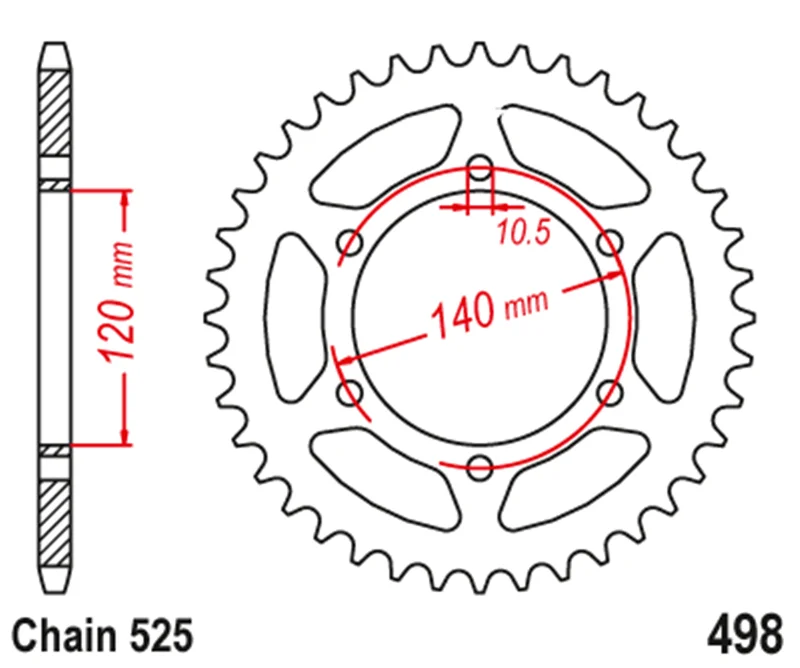 525 Motorcycle Rear Sprocket For Kawasaki ZR-7 ZR7s W650