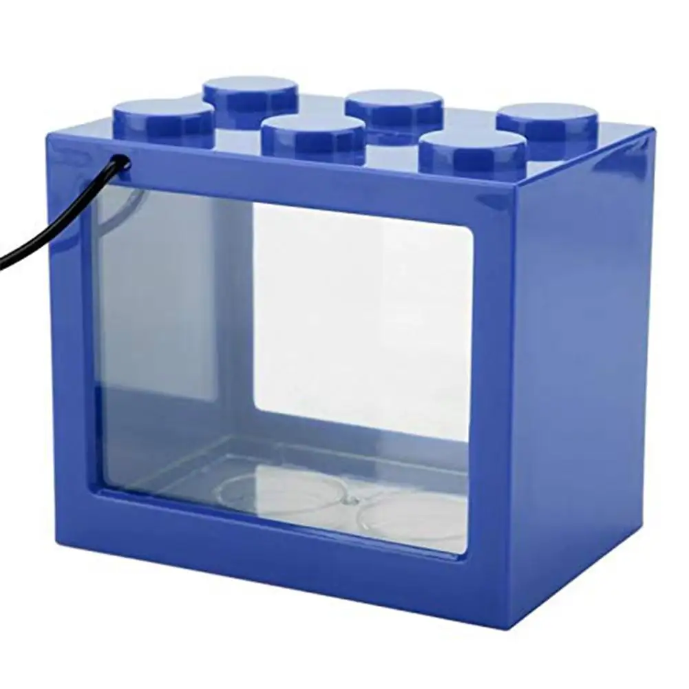 TWISTER. CK мини аквариум с светильник для домашнего офиса чайный столик украшение - Цвет: Blue