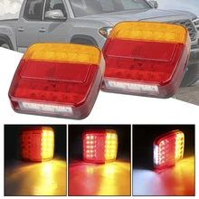 

2022 new Turn Signal Indicator 26 LEDs Tail Light Number Plate Light 1 Pair Rear Reverse Brake Stop Lamp Trailer Truck Caravan