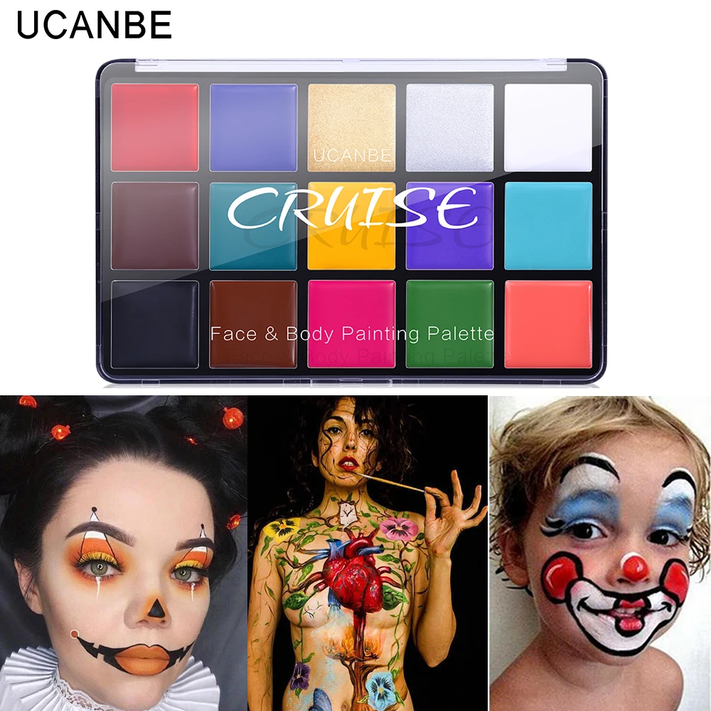 UCANBE Halloween Makeup Set Sequin Glitter Eye Shadow+Oil Base Face Body Painting Kit Party Festival Cosmetics Eyeshadow Palette UCANBE Halloween Makeup Set Sequin Glitter Eye Shadow+Oil Base Face Body Painting Kit Party Festival Cosmetics Eyeshadow Palette