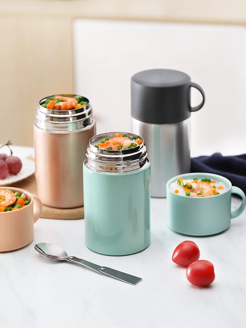 Thermos For Food With Containers Insulated Food Flask Stainless Steel Lunch  Box with Lid Double-Layer Bowl Fit Adults Kids - AliExpress