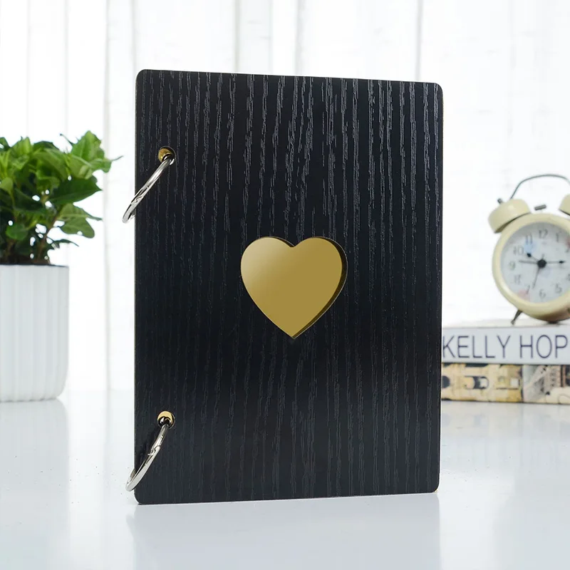 Зеленый Модный 6 дюймов деревянный чехол DIY Фотоальбом детский альбом для роста альбом на память жизнь фото тисненая книга Свадебная коллекция фотографий подарок - Цвет: Зеленый
