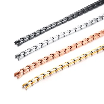 

Unisex 50cm Big Necklace for Men Women Male Female High Quality Black Silver Color Stainless Steel Healthy Magnetic Stone Chain