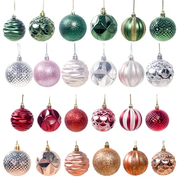 

12Pcs Christmas Ball Ornaments 6cm PVC Christmas Tree Decor Pendant Xmas Party Home Drcoration Hanging Baubles Ball