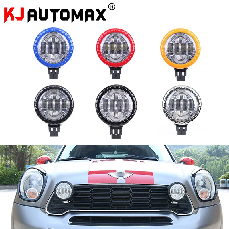 KJAUTOMAX для Mini Cooper F55 F56 R60 R61 R53 R54 R55 R56 черный красный желтый серебристый синий углеродное волокно металлическая передняя решетка вытяжной лампы