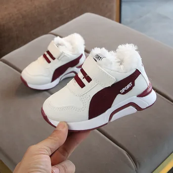 

Children Casual Shoes Winter Boy Thicken Velvet Sneakers Shoes Toddler Rubber Soft Bottom Warm Kids Shoes For Girl Sport Loafers