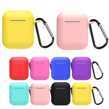 

Soft Silicone Earphone Cases For Airpods 2 1 Protetive Wireless Bluetooth Earphone Coque For Apple Air Pods 2 1 Cover With Hook