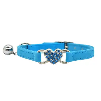 

1pc Adjustable Cat Heart Collar Cat Neck Chain With Rhinestone Decor And Bell For Cat Kitten Pet