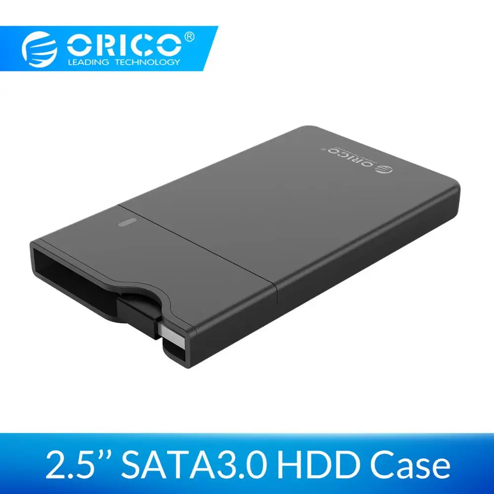 ORICO 2,5 ''SATA 3,0 Корпус для внешнего жесткого диска USB 3,0 5 Гбит/с Корпус для жесткого диска интегрированный кабель для передачи данных Поддержка 4 ТБ жесткий диск SSD Внешний жесткий диск