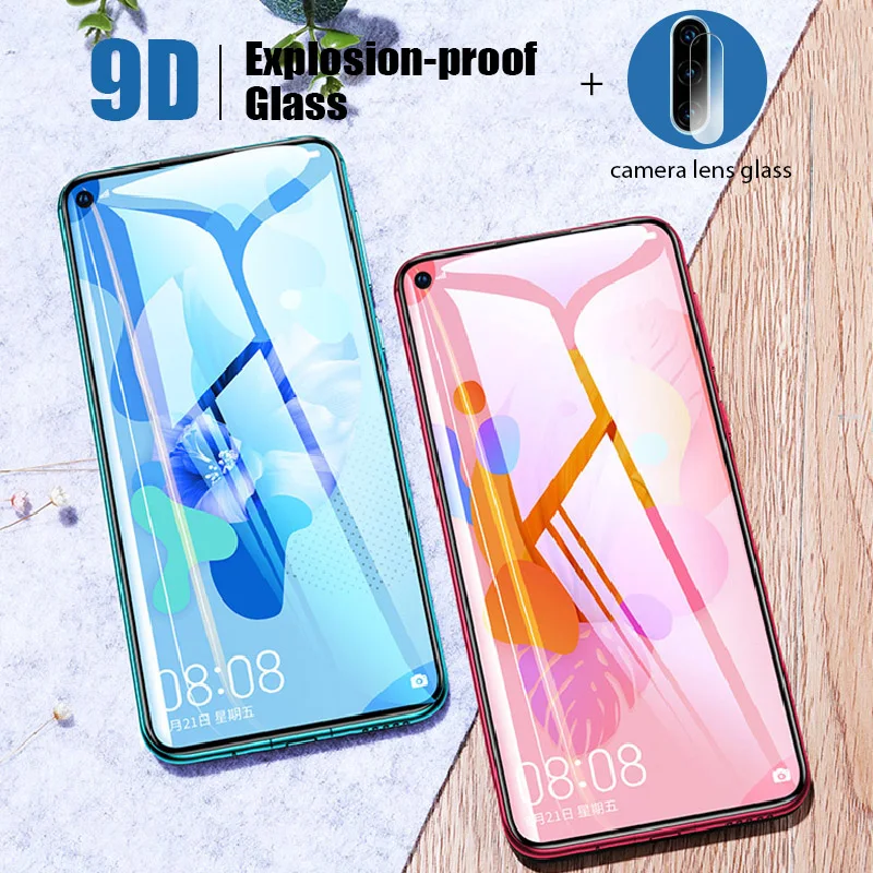 2 в 1 Защитное стекло для задней камеры Huawei Y6S 2019 Y8S Y9S 9D закаленное Y5P Y6P Y7P Y8P против