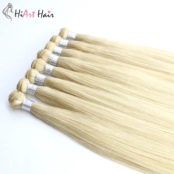 

HiArt 15g/pc Hand tied Weft Hair Extensions 100% Real Human Remy Hair Hand Made Weft Double Drawn Hair Extension Wholesale Salon