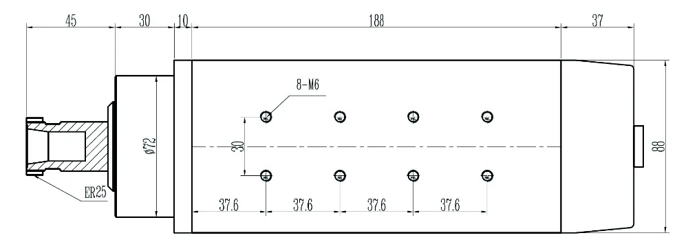 4kw华江方形风冷ER25尺寸图