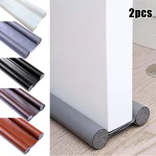 

2pc Foam Leather Door Seal Waterproof Seal Strip Draught Excluder Stopper Door Bottom Guard Double Weather Stripping
