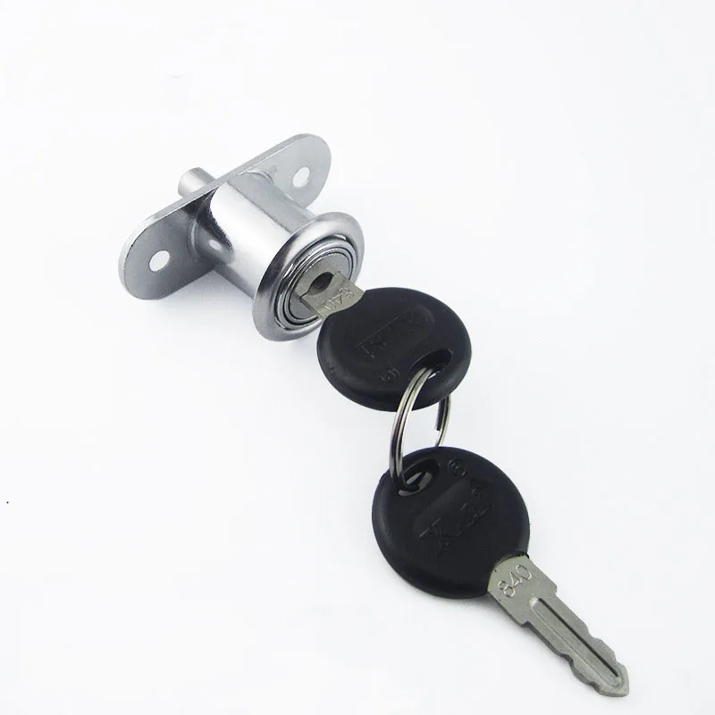 Plunger Push Lock With 2 Key For Sliding Glass Door Showcase Lock Furniture Cabinet Lock 24mm Thickness Hardware 1