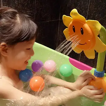 

Kuulee Baby Cartoon Sunflower Shape Shower Faucet Spray Water Swimming Bathroom Bath Toy High Quality Child Interesting Toys