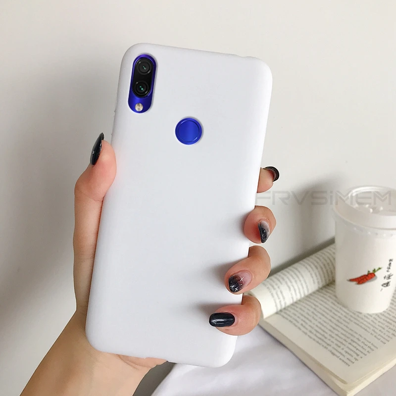 Модный матовый однотонный чехол ярких цветов для XiaoMi RedMi Note7 Pro Note 7 Pro Global Version TPU резиновый мягкий силиконовый чехол для телефона - Цвет: Белый