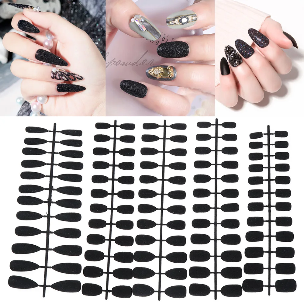 24pcs 5 Types Matte False Nails Tips Faux Ongles Fake Nail Art Tools DIY For Chip Gel Extensions | Красота и здоровье