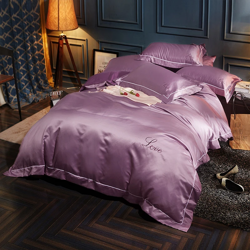 Тутовый шелк/хлопок пододеяльник для двуспальной кровати King size однотонное постельное белье Стёганое одеяло крышка вариант: натурального шелка/B: хлопок