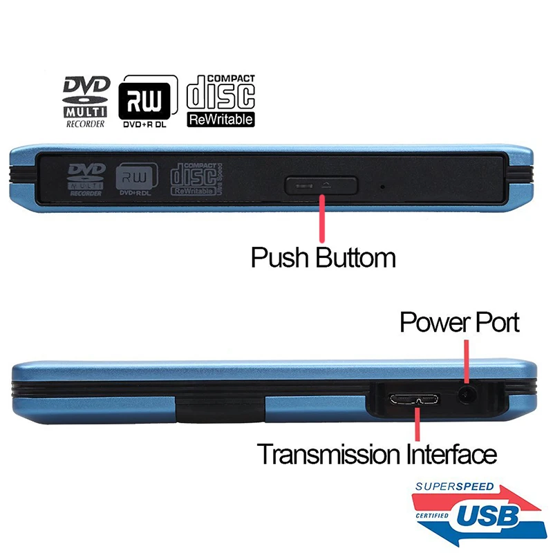 USB 3,0 DVD горелки DVD rom плеер Внешний Оптический привод CD/DVD RW Писатель рекордер портативный привод для ноутбука компьютера Mac pc