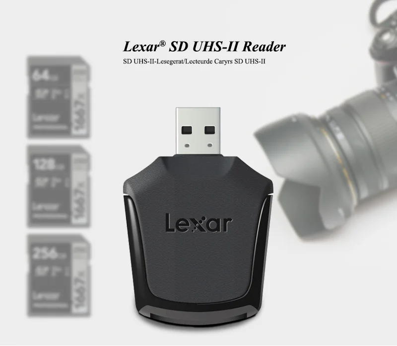 Lexar Профессиональный USB 3,0 SD UHS-II кард-ридер высокоскоростной SD кард-ридер для ПК компьютера