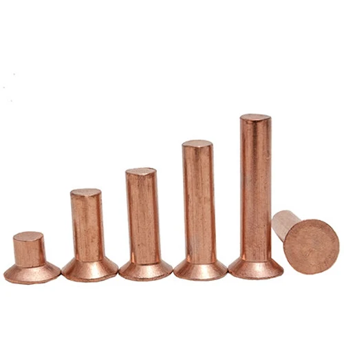 M8 Copper Rivet Percussion Countersunk Head Solid Brass Rivets Flat