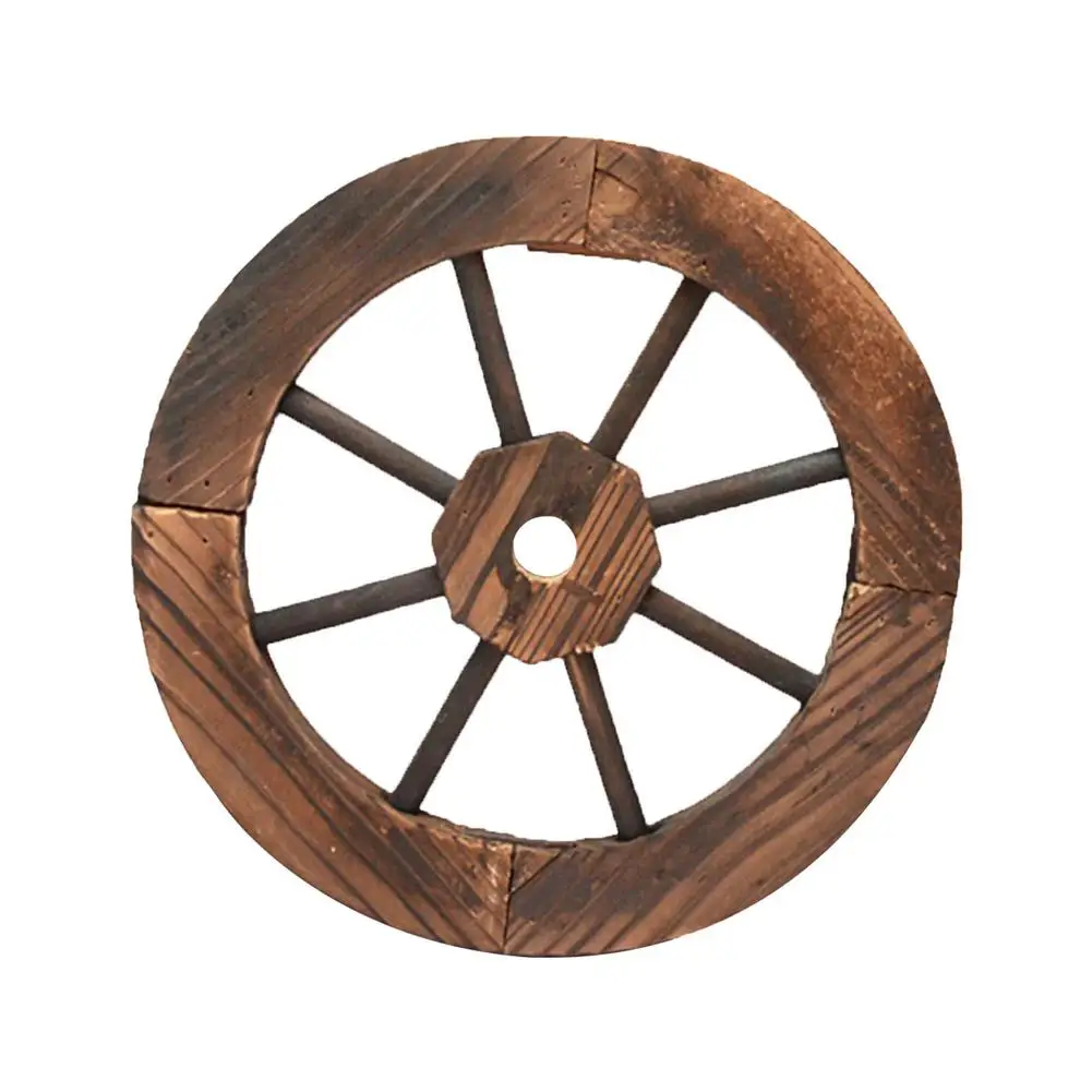

Wood Wagon Wheel Wall Decoration DIY Rustic Yard AccessaryBar Restaurant Retro Wooden Craft Wedding Gardening Ornament