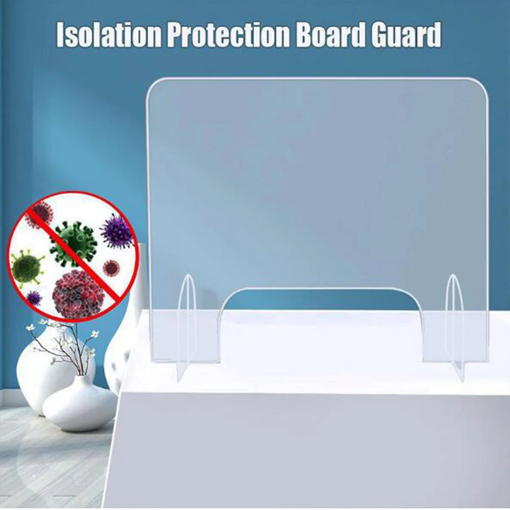 Sneeze Guard Acrylic Divider Protection Barrier Shield Checkout Shield Screen Safety Counter Top Perfection Reception Desk Side