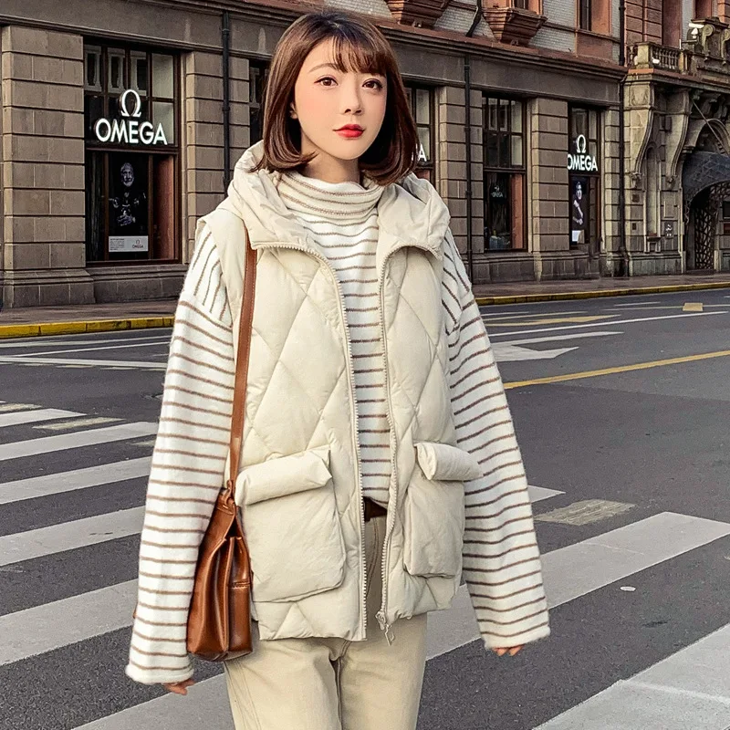 

Photo Shoot down Jacket 2019 New Style Waistcoat Cotton-padded Clothes Student Short Loose Sleeveless Vest Cotton Coat