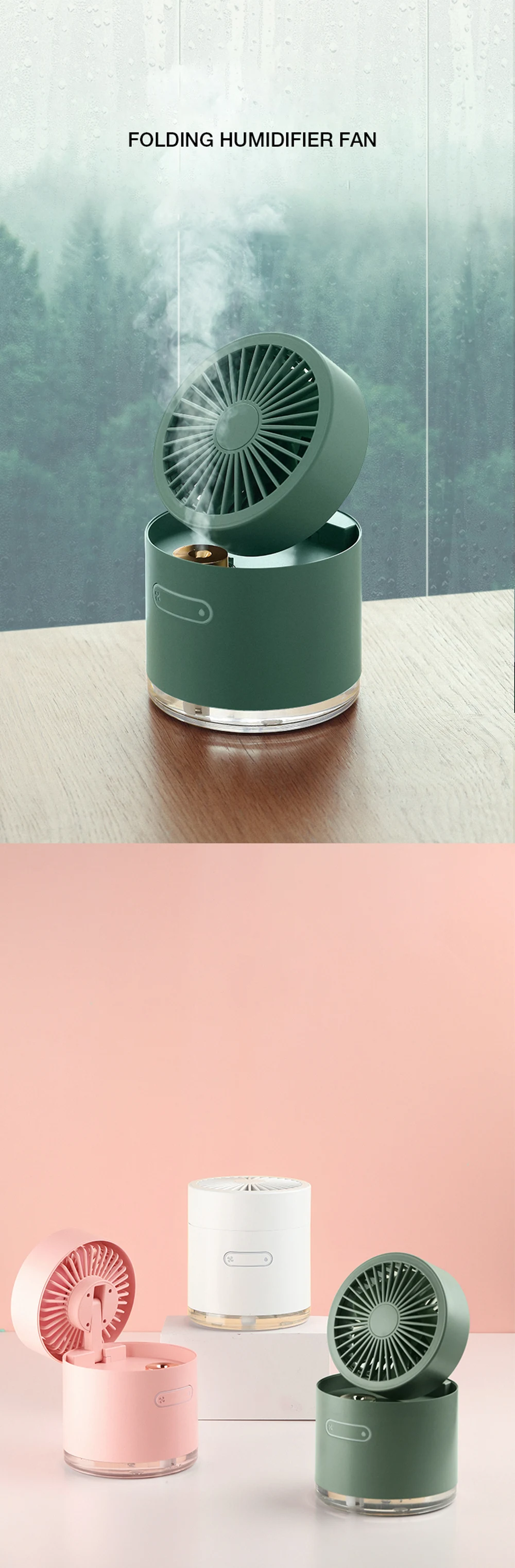 CNON Non-blade Fan Portable USB Humidifier Mini Vaporization 