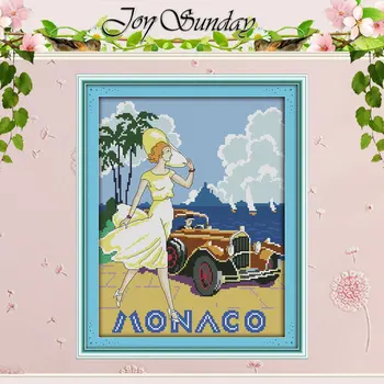 

Seaside Beauty(2) Patterns Counted Cross Stitch 11CT 14CT Cross Stitch Sets Wholesale Cross-stitch Kits Embroidery Needlework
