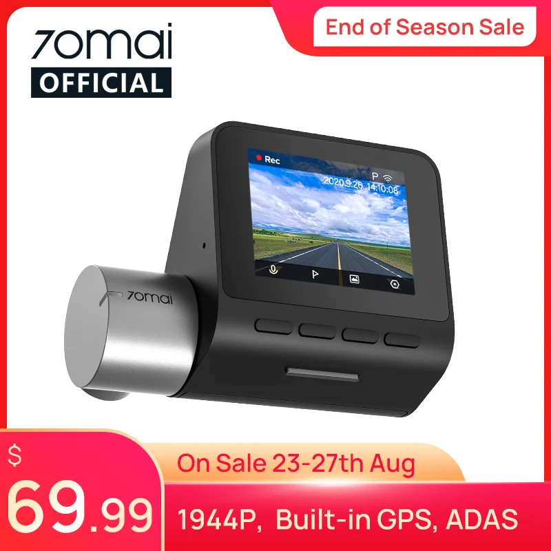 Hot Sale Products! 70mai Dash Cam Pro English Pro Plus 1944P 70MAI Car DVR Camera GPS ADAS 140FOV 24H Parking Monitor 70mai Pro Plus A500S