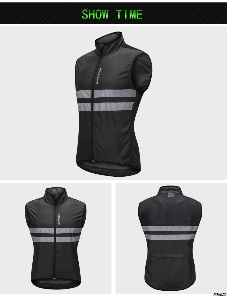 WOSAWE Ultralight Reflective Men Cycling Jacket Windproof Mountain Bike MTB Wind Jacket Running Riding Bicycle Windbreaker