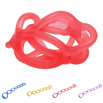 7 Holes Elastic Silicone Pilates Exercise Yoga Resistance Band Fitness Pull Rope Body Muscle Training