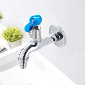 

Anti-theft Faucet Water Tap with Lock Key Alloy/Brass Body Single Hole Key Switch Faucet Bibcocks for Kitchen Outdoor Garden