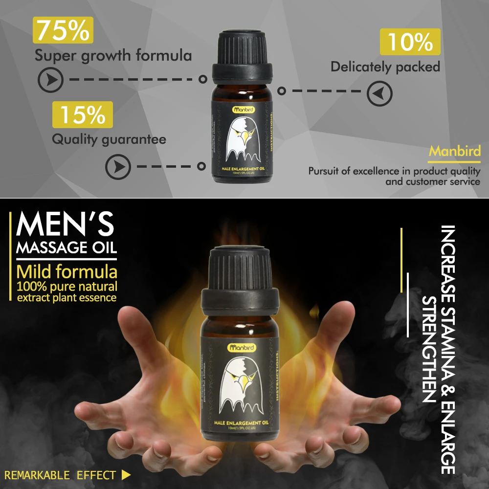 Manbird Penis Enlargement Oil Pene Thicken Increase Oil Sex Delay Penis Care Viagar Extender Enhancers Cock Dick Bigger Cream (9)