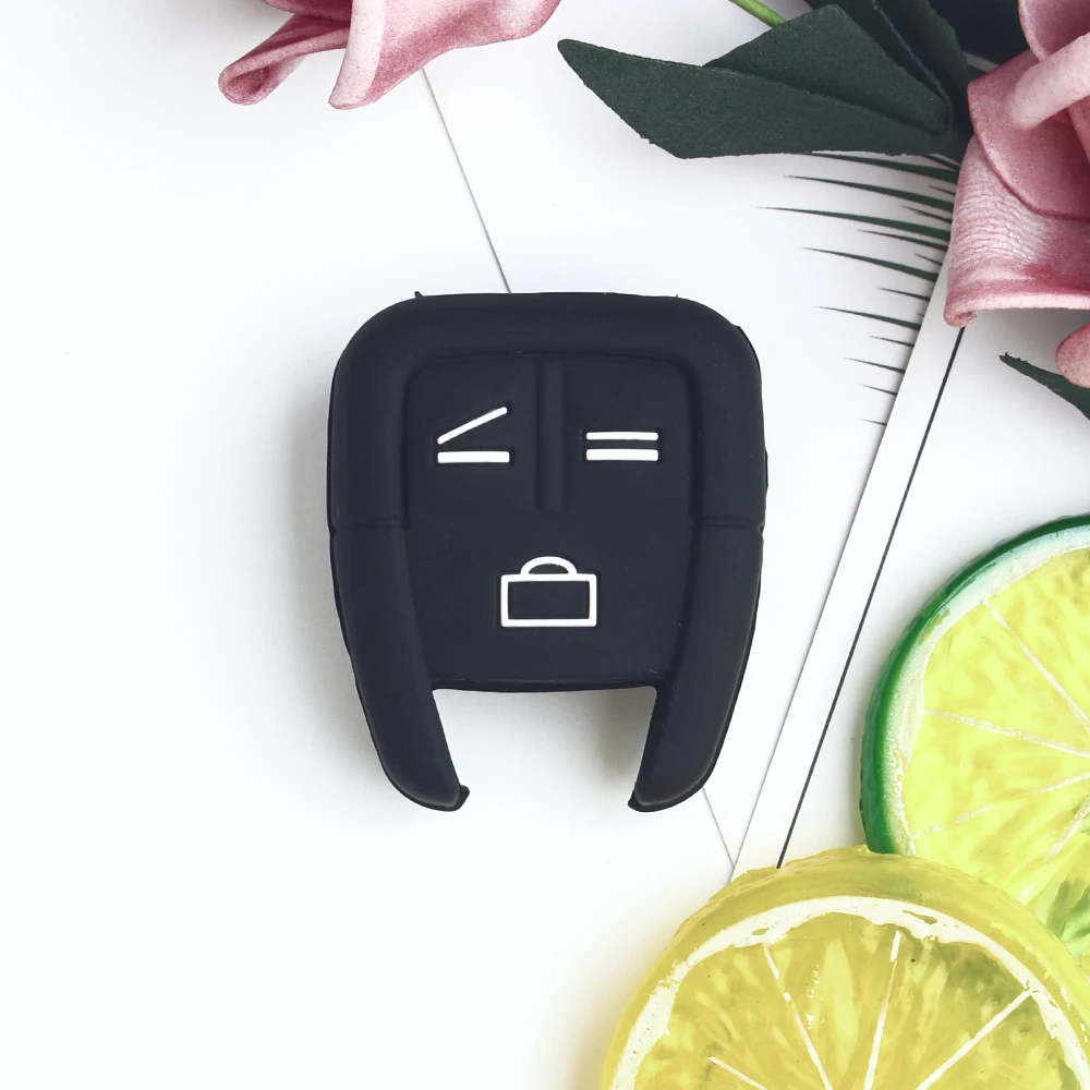 KEYYOU 30 шт. силиконовый чехол для ключей от машины для VAUXHALL OPEL ASTRA Zafira Vectra тигра Omega Signum Frontera 3 кнопки дистанционный ключ дистанционного Fob чехол - Название цвета: Черный