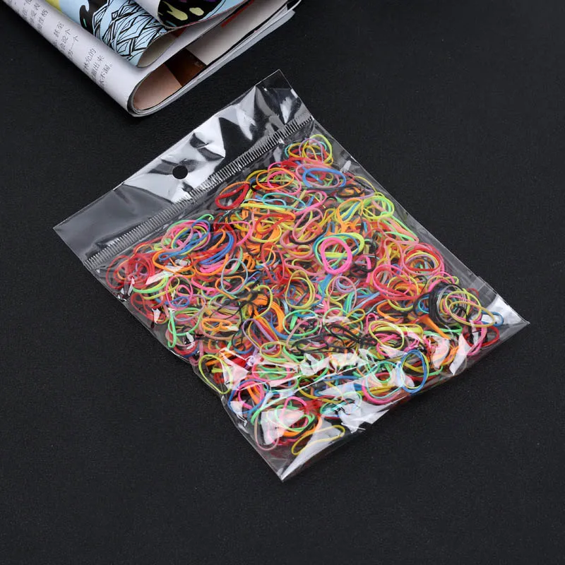 LEVAO 1000 шт./лот Для женщин Цвета Scrunchies эластичный повязка на голову Детские головные повязки резинкой нарисованной длинноволосой девочкой, галстуком-бабочкой резинка для волос аксессуары для волос