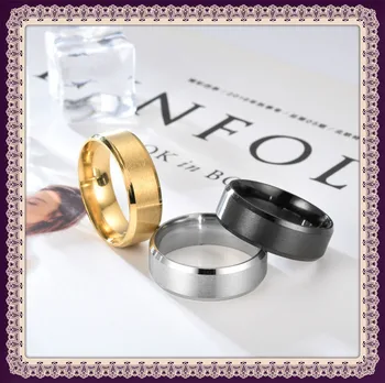 

Simple Ring Stainless Steel Smooth Matte Double Bevel Ring 2020 Fashion Simple