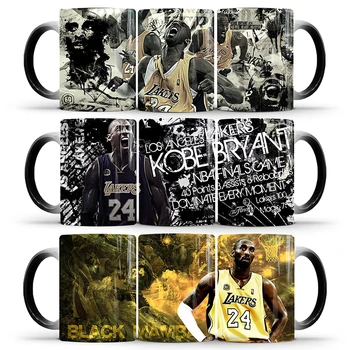 

Dropshipping 1Pcs New 350ml Basketball Supers Player Color Changing Mugs Ceramic Coffee Milk Cups Cold Water Color Change Mugs