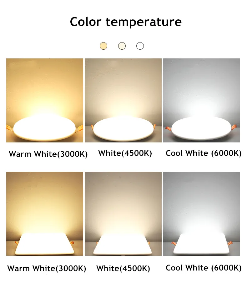 gold ceiling lights Ultra-thin Panel Light Lamp Frameless Embedded Installation 10W 18W 24W 36W Simple Beautiful Lights for Home Kitchen Office flush mount ceiling light