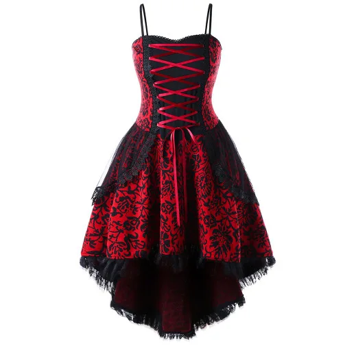 

BacklakeGirls 2019 New Sweetheart Neck Sexy Lace Cocktail Dresses Spaghetti Strap A Line High Low Women Night Club Dress