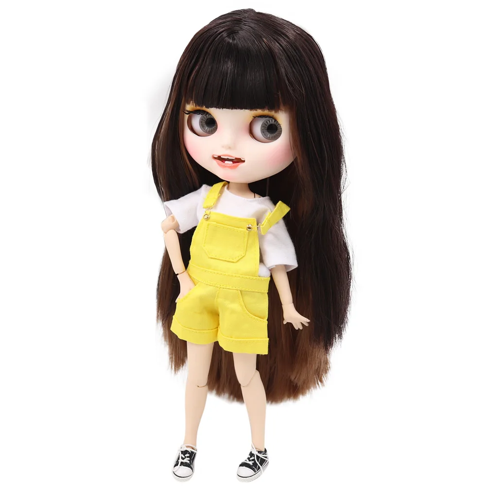 Ледяной обнаженный Blyth Кукла № BL9158/0312 коричневый mixedhair резные губы открытый рот матовая индивидуальные лица сустава тела 1/6 bjd