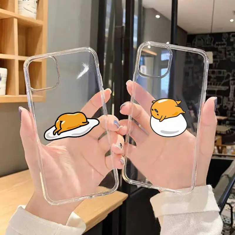 Милый прозрачный чехол для телефона G-guдетамас L-Lazy Cartoon Egg iPhone 11 12 Mini 13 Pro XS Max X 8 7 6s