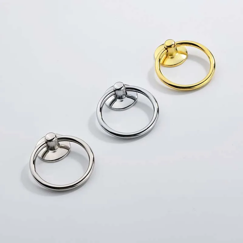 Drawer Ring Single Hole Pull Ring Wardrobe Door Handle Nordic Modern Minimalist American Golden