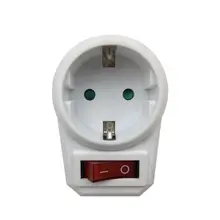 Plugue de conversão europeu 1 a 1 maneira adaptador de alimentação com interruptor 16a ac250v 18dec31